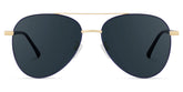 Paige Aviator Black-Gold Sunglasses | Zeelool Glasses