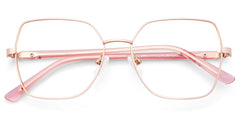 Rose Gold Glasses For Women With Transparent Pink Temples