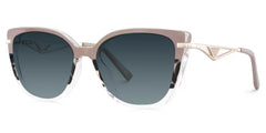 Cateye Shape Blue Light Blocking Glasses with Three Color Blocking