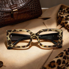 Orduno Brown Leopard Rectangle Shape Eyeglasses | Zeelool
