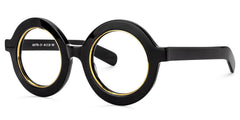 Calhoun Round Black Frame Glasses for Women and Men