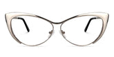 Ellen Cat eye Silver Eyeglasses and Metal Browline Frame