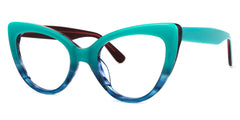 Claudette Cat Eye Teal Blue-Green Frame Glasses | Zeelool