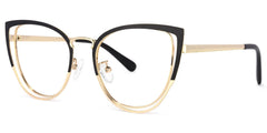 Harvey Cateye Eyeglasses with Black-Clear Two-Tone Frame