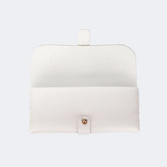 Acc-05 White Man-made Leather Box, Glasses Pocket
