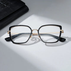 Square Black Eyeglasses- Max Metal Frame Glasses