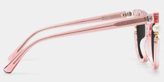 Transparent Pink Sunglasses with Pearl and Glitter Stars