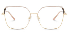 Shayla Metal Square Pink Brown Frame Glasses | Zeelool