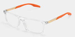 Active Clear Orange Frame Glasses with Rectangle Frame Online | ZEELOOL