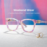 Square Purple Eyeglasses- Mae Acetate Frame Glasses
