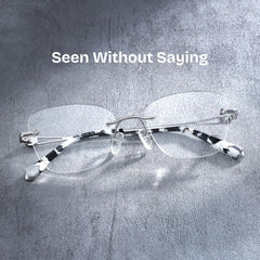 Rectangle Silver Eyeglasses- Seth Metal Frame Glasses