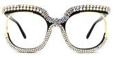 Veasley Square Multicolor Rhinestone Studded Glasses