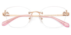 Pink Rectangle Jaxon Eyeglasses with Rimless | Zeelool