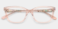 Cassia Pink Jentle Garden Rectangle Acetate Glasses | ZEELOOL