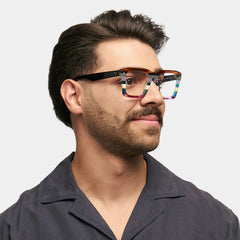 Kenish Designer Eyeglasses in Square Multicolor Frame