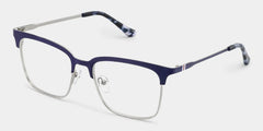 Cleo Blue Silver Frame Glasses with Browline Frame Online | ZEELOOL