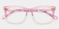Layla Floral Pink Square Acetate Glasses for Women | ZEELOOL
