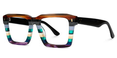 Kenish Designer Eyeglasses in Square Multicolor Frame
