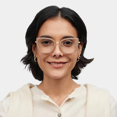 Leila Beige Frame Glasses with Butterfly Frame Online | ZEELOOL