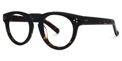 Malloy Round Black and Tortoise Eyeglasses and Frames