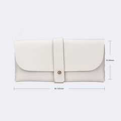 Acc-05 White Man-made Leather Box, Glasses Pocket