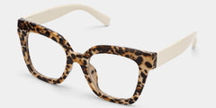Malcolm Large Havana Glasses Frames With White Arms | Zeelool