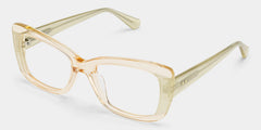Leona Rectangle Gold Glitter Eyeglasses with Bling Frame | ZEELOOL