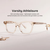 Angela Beige Clear Rectangle Glasses Frames | ZEELOOL