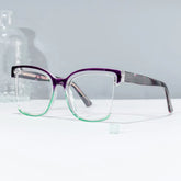 Square Cadogan Purple-Green Frame Glasses | Zeelool