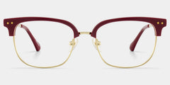 Nathan Red Frame Glasses with Browline Frame Online | ZEELOOL