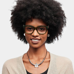 Zinnia Green Frame Glasses with Rectangle Frame Online | ZEELOOL