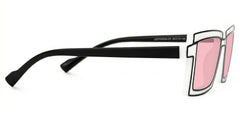 Zephyr White Cyberpunk Rectangle Frame Glasses | Zeelool