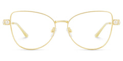 Gaga Eyeglasses in Cat Eye Gold Frame | Zeelool