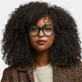 Harrell Square Dark-Green Eyeglasses | Zeelool