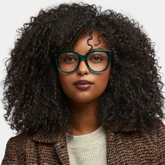 Harrell Square Dark-Green Eyeglasses | Zeelool
