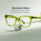 Vivienne Green Frame Glasses with Rectangle Frame Online | ZEELOOL