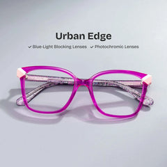 Thin Neon Pink Glasses Frame with a Square Shape