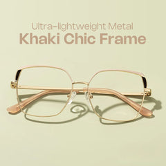 Shayla Metal Square Pink Brown Frame Glasses | Zeelool
