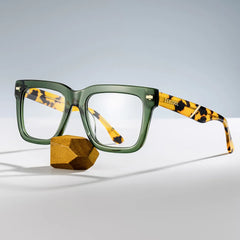 Thick Green Frame Glasses For Men