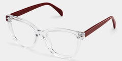 Scarlett Clear Red Frame Glasses with Square Frame Online | ZEELOOL