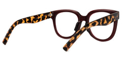 Harrell Square Eyeglasses with Dark-Red Frame