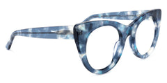 Starry Cateye Blue Frame Glasses | Zeelool Optical