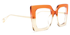 Qatar Square Orange Frame Glasses and Two-Tone Frames