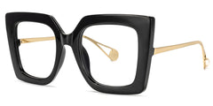 Qatar Square Black Eyeglasses and Wide Frames