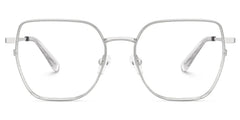 Fife Silver Full Frame Metal Prescription Glasses
