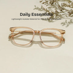 Square Beige Eyeglasses- Vilmarie Acetate Frame Glasses