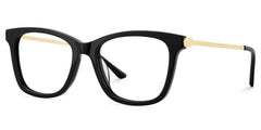 Large Rectangle Eyeglasses With Woven Metal Temples