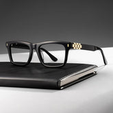 Men's Black Eyeglasses With Rectangle Shape