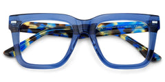 Thick Blue Frame Glasses For Men