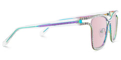 Half Rim Square Glasses With Decorated Shiny Diamonds